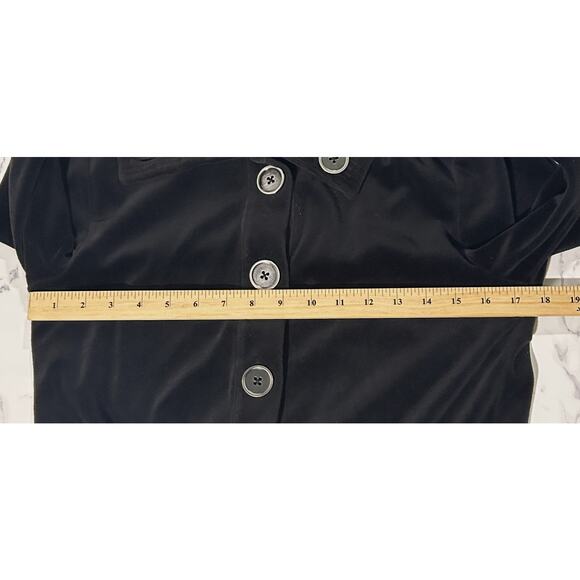 Jones New York Velour Jacket Black with Gold Buttons Small - Picture 3 of 7